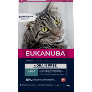 Afbeelding Eukanuba Adult met zalm graanvrij kattenvoer 10 kg door Brekz.nl