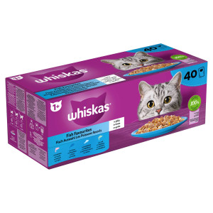 Afbeelding Whiskas 1+ Vis Selectie in gelei multipack (40 x 85 g) 1 verpakking (40 x 85 g) door Brekz.nl
