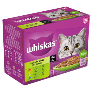 Afbeelding Whiskas 7+ Mix Selectie in saus multipack (12 x 85 g) 2 verpakkingen (24 x 85 g) door Brekz.nl