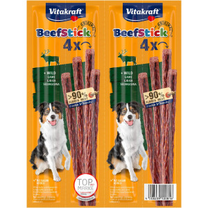 Vitakraft Beefstick met wild hondensnack (4 st.) 3 verpakkingen