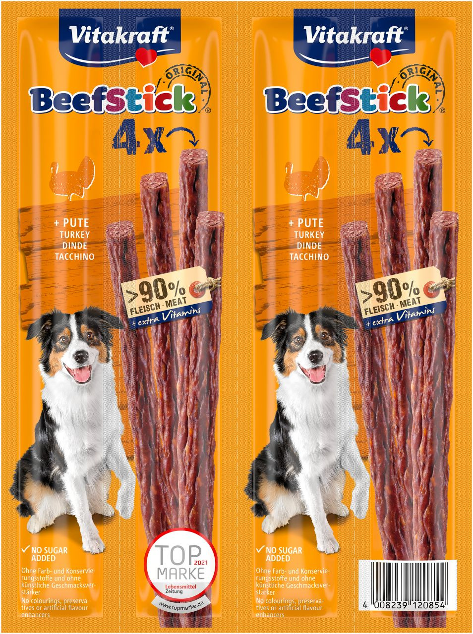 Afbeelding van 1x Vitakraft Beefstick met kalkoen hondensnack (4 st.)