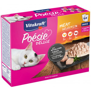 Vitakraft Poesie Multipack Deli Sauce Vlees Pouch 6x85 g - Kattenvoer - Kip&Kalkoen