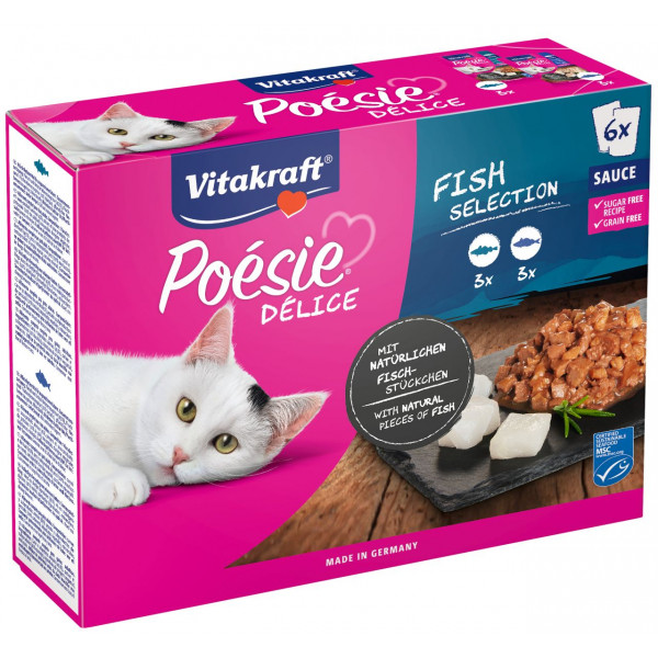 Vitakraft Vitakraft Poésie Délice met vis natvoer kat multipack (6 x 85 g) 3 verpakkingen (18 x 85 g)