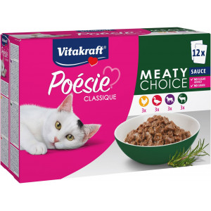 Vitakraft Poesie Classique Multipack Meatysauce - Kattenvoer - Kip Eend Wild 12x85 g