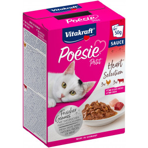 Afbeelding Vitakraft Poésie Petit Heart Selection - Kattenvoer - Gevogelte Hart 6x50 g door Brekz.nl