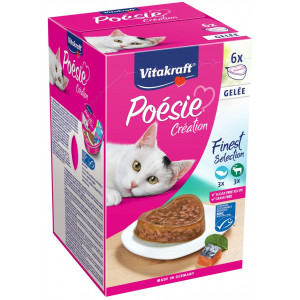 Afbeelding Vitakraft Poesie Multipack Gelei Pouch - Kattenvoer - Zalm Wild 6x85 g door Brekz.nl