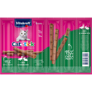 Vitakraft Catstick Classic eend & konijn kattensnoep 2 x 6 sticks