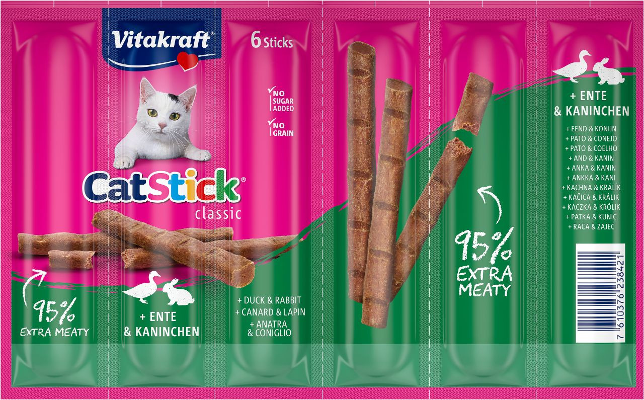 Vitakraft Catstick Classic met eend & konijn kattensnack