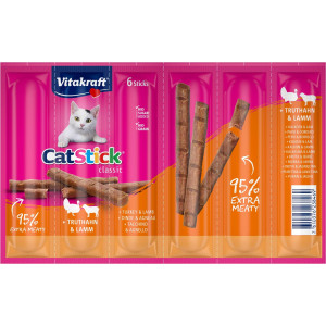 Vitakraft Catstick Classic kalkoen & lam kattensnoep 10 x 6 sticks