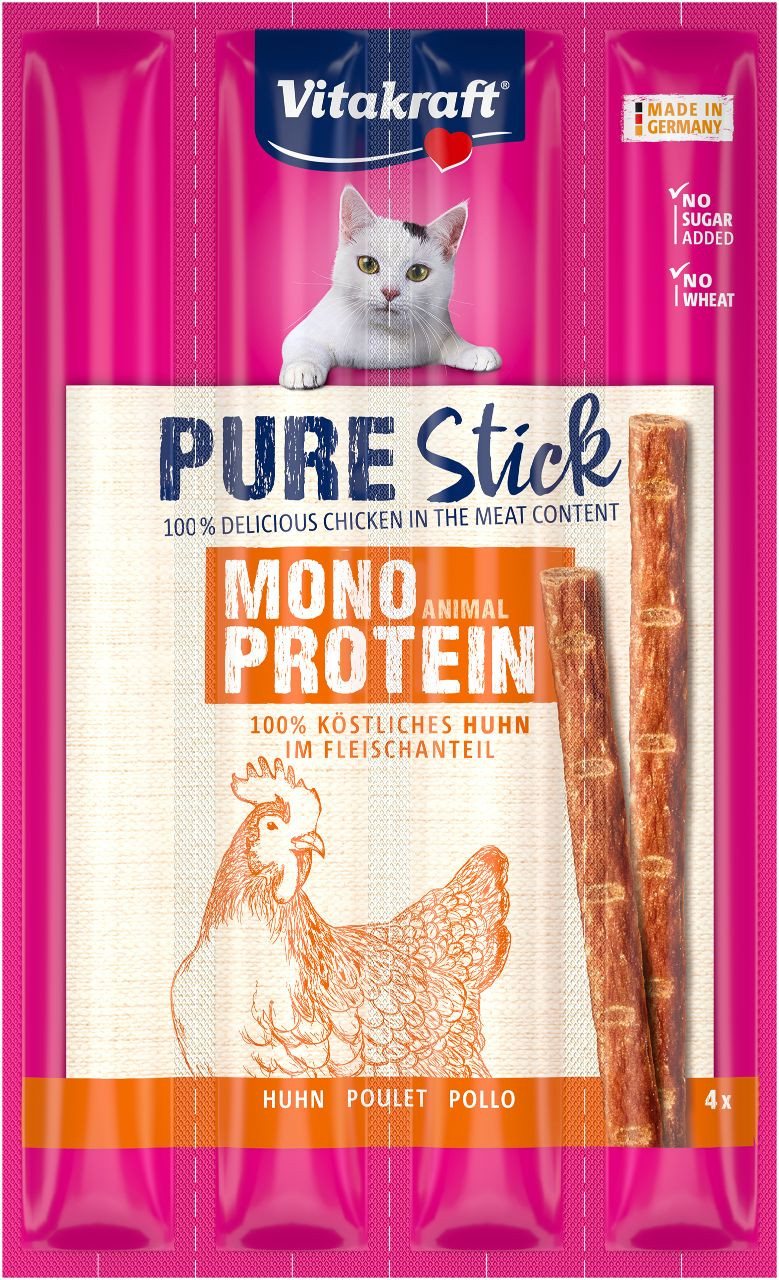 Vitakraft Pure Stick kip kattensnack (4 x 5 g)