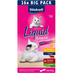 Vitakraft Liquid Snack Multipack - 16x 15 gram - 8x Kip & 8x Rund