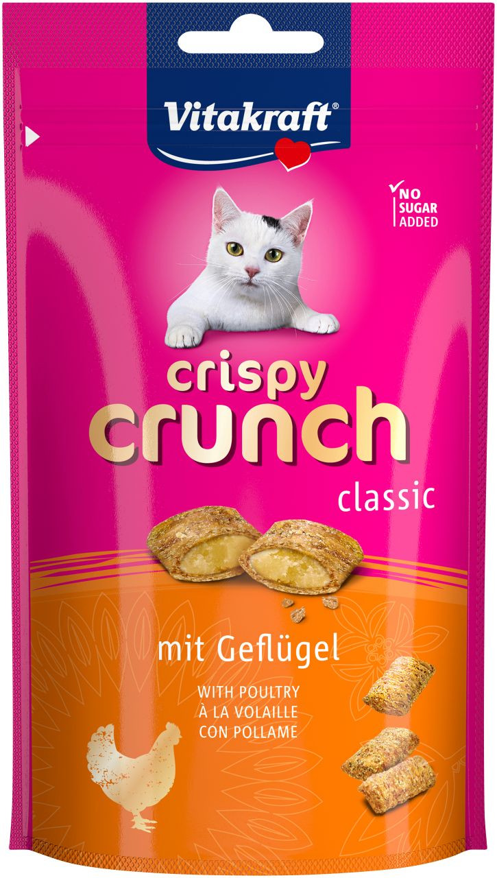 Vitakraft Crispy Crunch Classic met gevogelte kattensnack (60 g)