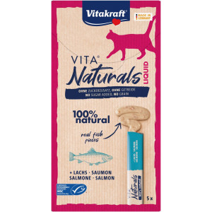 Vitakraft Vita Naturals Liquid kattensnack met zalm (5 st.) 3 verpakkingen afbeelding