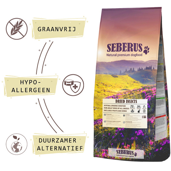 Seberus Dried Insects  –  natuurlijk graanvrij hondenvoer