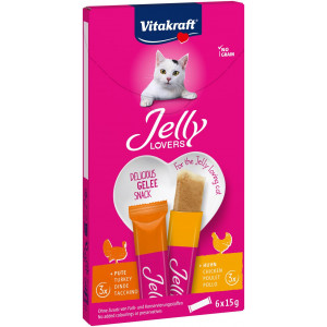 Vitakraft Jelly Lovers Mp 6x15 g - Kattensnack - Kip&Kalkoen
