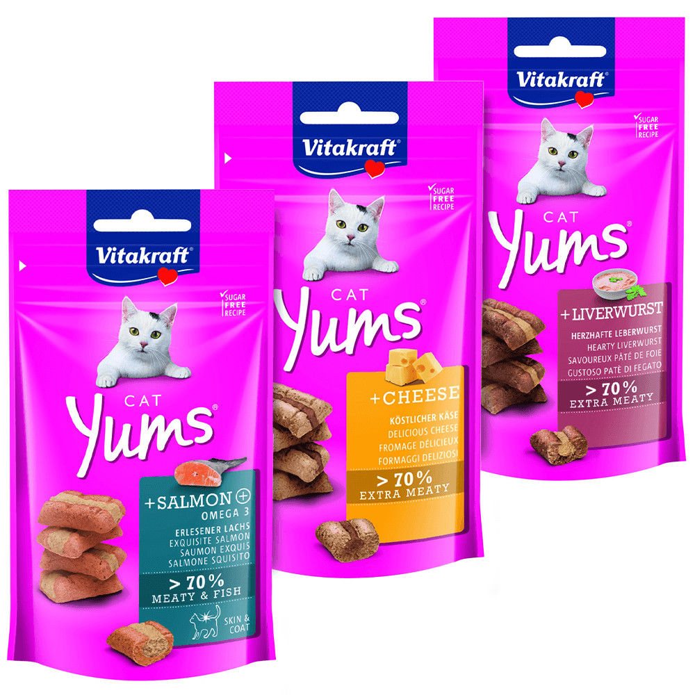 Vitakraft Cat Yums combi zalm, kaas, lever kattensnack (3 x 40 g)