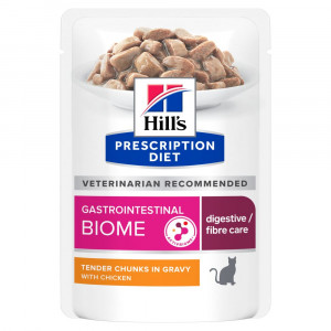 Hill's Prescription Diet Gastrointestinal Biome natvoer kat met kip maaltijdzakje 48 x 85 g