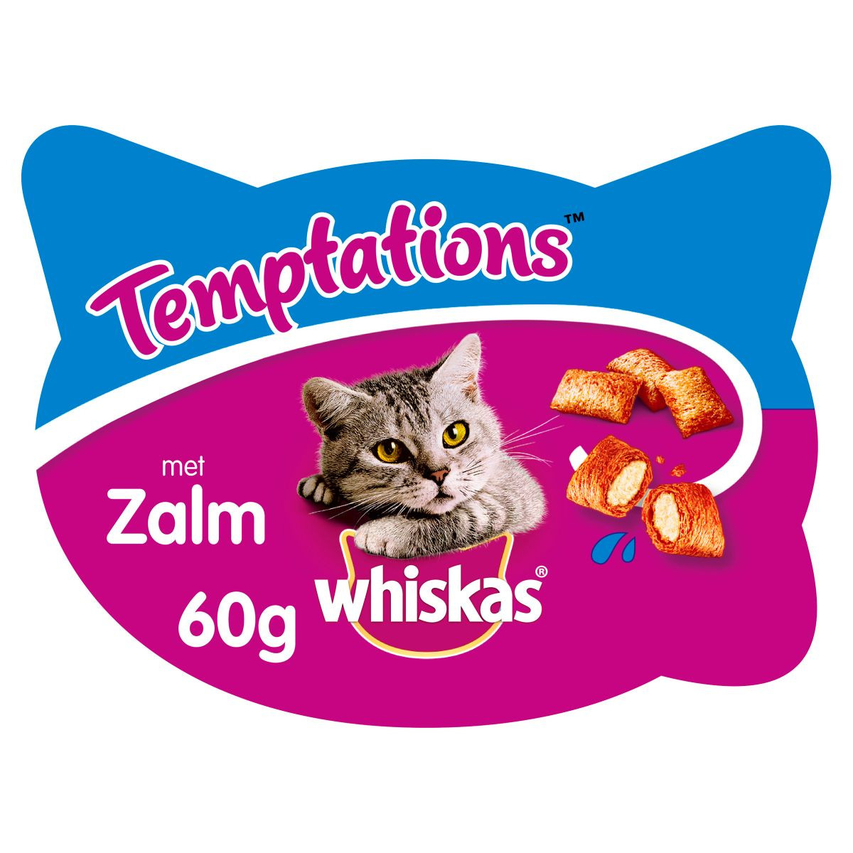 Whiskas Temptations met zalm kattensnoep