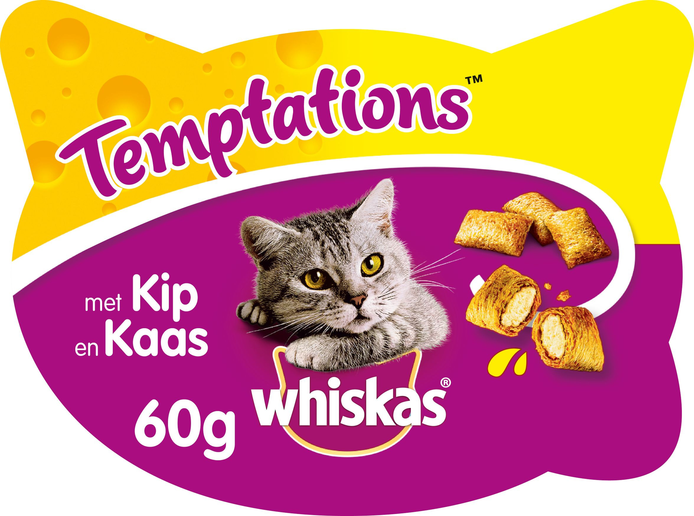 Whiskas Temptations met kip & kaas kattensnoep