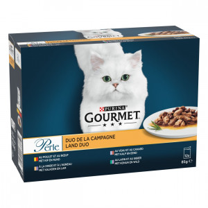 Gourmet Perle Land Duo - Kattenvoer - Kip Kalf Kalkoen 12x85 g