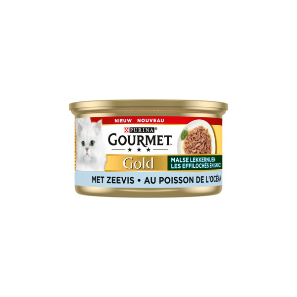 Gourmet Gourmet Gold Malse Lekkernijen met zeevis natvoer kat (24x85 g) 2 trays (48 x 85 g)