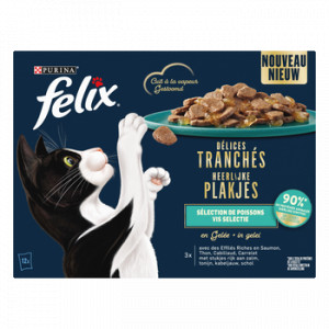 Felix Heerlijke Plakjes Vis Selectie natvoer kat (12x80 g) 12 x 80 g