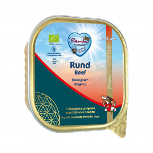 Renske Biologisch Graanvrij vers gestoomd rund natvoer hond (kuip) 27 x 300 g afbeelding