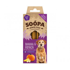 Afbeelding Soopa Dental Sticks Senior met pompoen & banaan voor de hond Per 5 door Brekz.nl