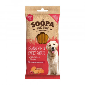 Afbeelding Soopa Jumbo Dental Sticks met cranberry & zoete aardappel voor de hond Per stuk door Brekz.nl