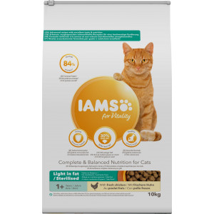 Afbeelding Iams Adult Sterilised/Overweight Kip kattenvoer 10 kg door Brekz.nl