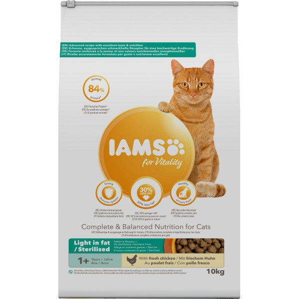 Iams for Vitality Adult Weight Control kattenvoer 10 kg