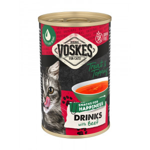 Voskes Drinks met rund kattensnack (135 ml) 1 tray (24 stuks)