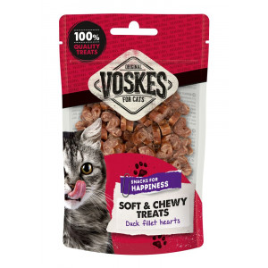 Voskes Soft & Chewy eendenfilet hartjes kattensnack (60 g) 5 stuks