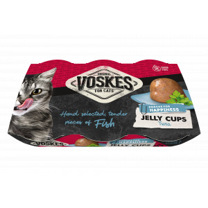 Voskes Jelly Cups tonijn kattensnack (6x25 g) 12 verpakkingen (72 x 25 g)