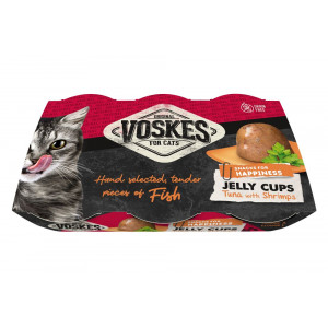 Voskes Jelly Cups tonijn met garnalen kattensnack (6x25 g) 6 verpakkingen (36 x 25 g)