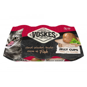 Voskes Jelly Cups tonijn met sint-jakobsschelp kattensnack (6x25 g) 2 verpakkingen (12 x 25 g)