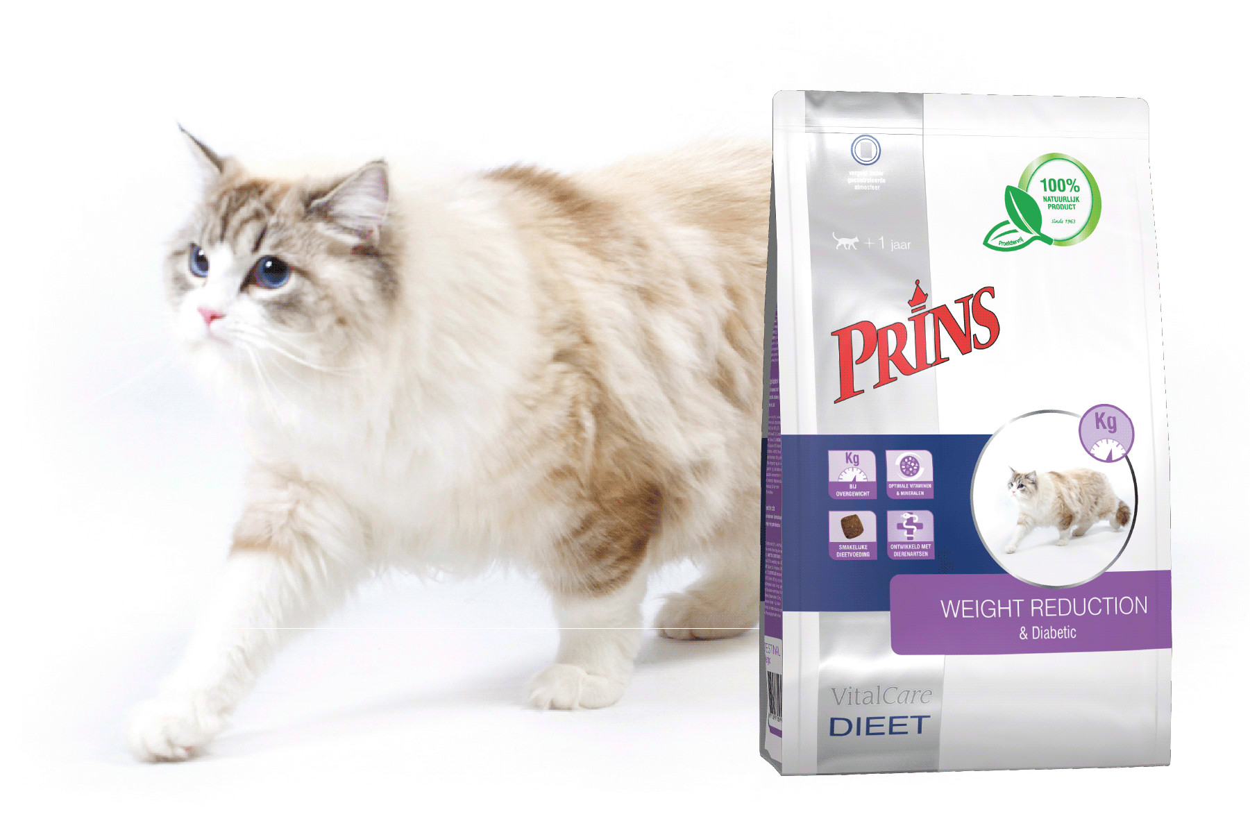 Prins Vitalcare Dieet Weight Reduction & Diabetic voor de kat