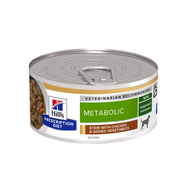 Hill's Hill's Prescription Diet Metabolic Weight Management stoofpotje voor hond met kipsmaak & groenten blik 1 tray (24 x 156 g)