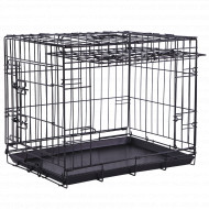 Brekz Bench zwart met schuifdeur voor de hond S