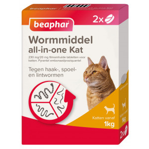 Beaphar Wormmiddel all-in-one kat 10 tabletten