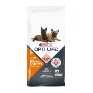 Afbeelding Opti Life Puppy Sensitive All Breeds hondenvoer 12.5 kg door Brekz.nl