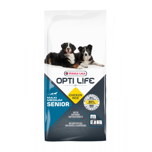 Opti Life Opti Life Senior Medium/Maxi hondenvoer 12,5 kg