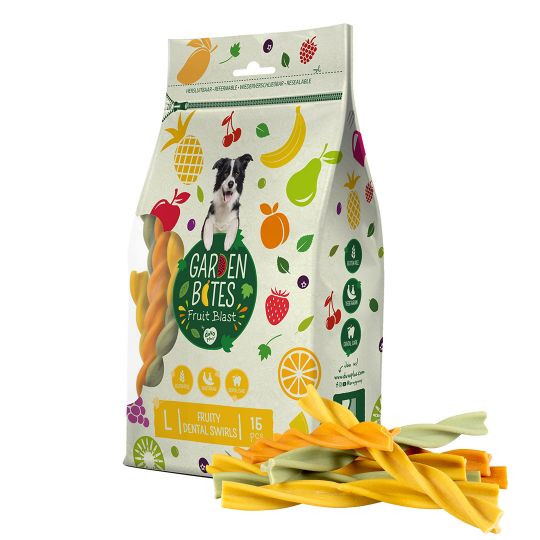 Garden Bites Fruity dental swirls hondensnack