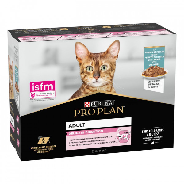 Pro Plan Pro Plan Delicate Nutrisavour met zeevis natvoer kat 10x85g 10 x 85 g