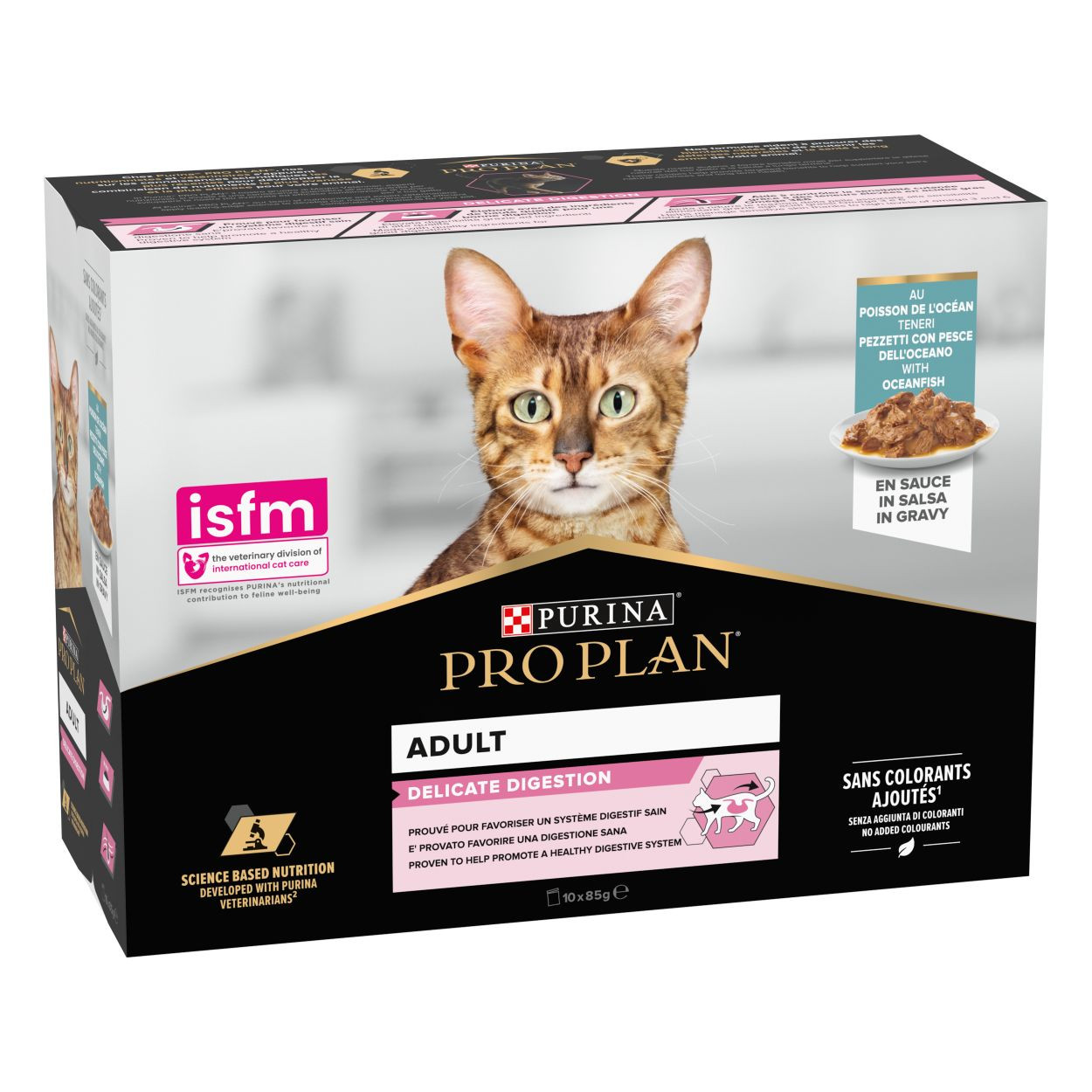 Pro Plan Delicate Nutrisavour met zeevis natvoer kat 10x85g