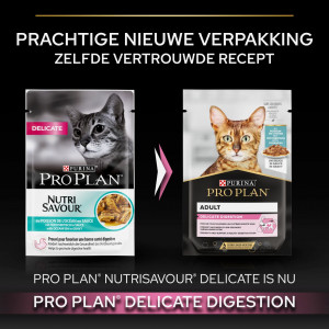 Pro Plan Delicate Nutrisavour met zeevis natvoer kat 10x85g