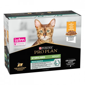 Afbeelding Pro Plan Sterilised Kip 85 gram zakjes kattenvoer Per 10 door Brekz.nl