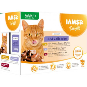 Afbeelding Iams cat delights multipack land collection kattenvoer 12x85 gr door Brekz.nl