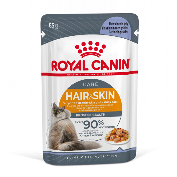 Royal Canin Royal Canin Hair & Skin Care natvoer kat (in gelei) 4 dozen (48 x 85 g)
