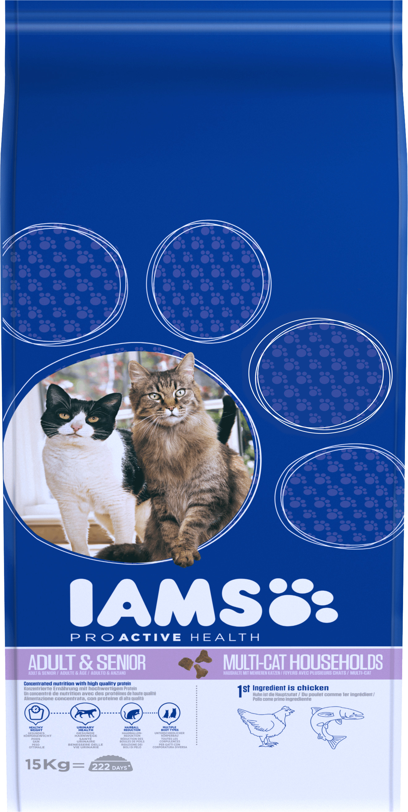 Iams Multi-Cat kip met zalm kattenvoer